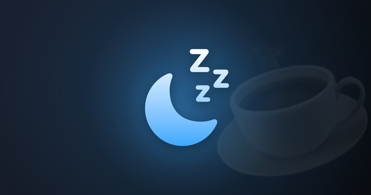 Mac wach halten: Mond und Kaffeetasse als Symbol für die ganze Nacht durchlaufen